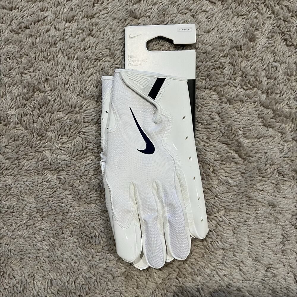 Nike Vapor Jet 8.0 Football White Gloves HF0315-167 Size 3XL NWT